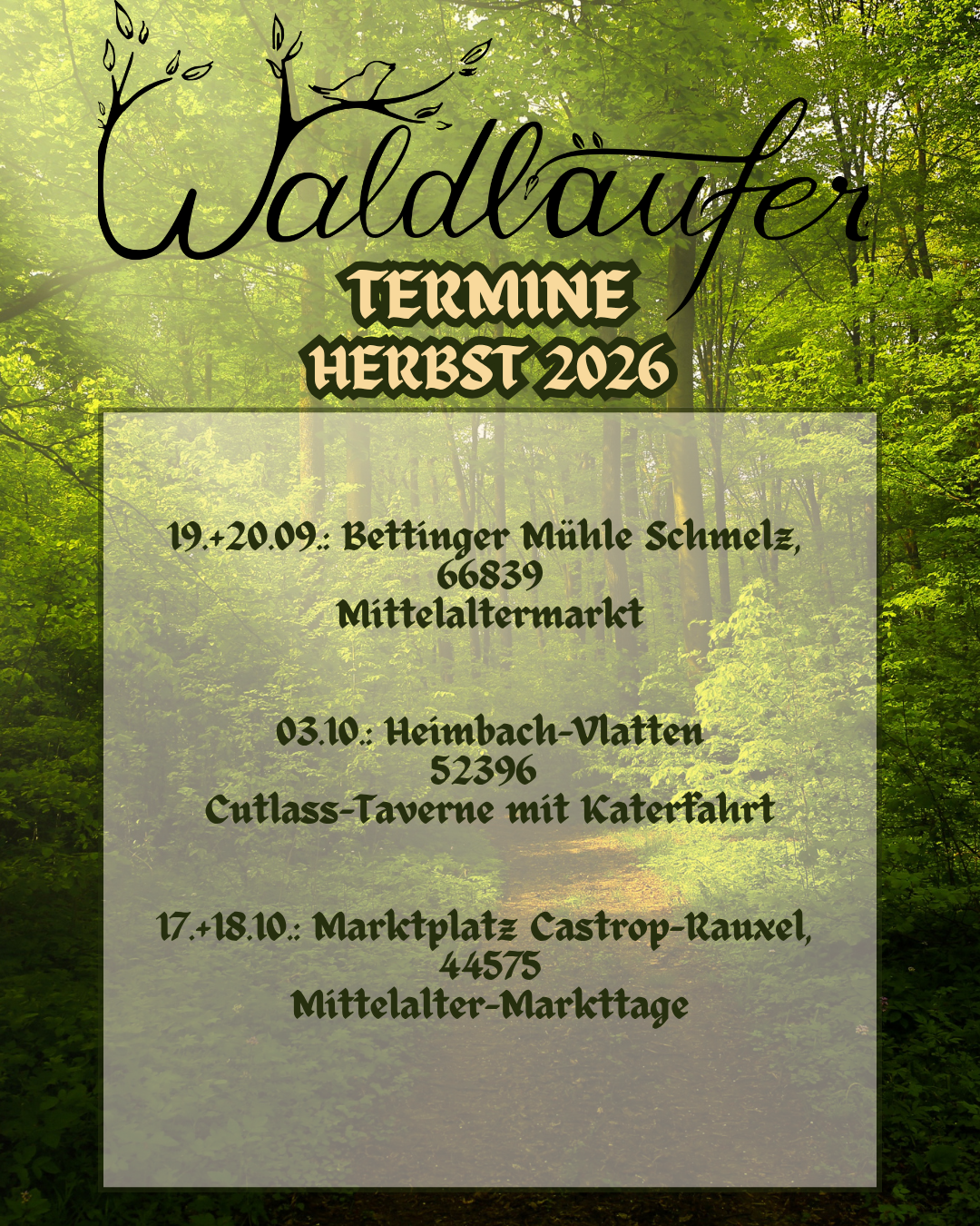 Termine 2026 Teil 1